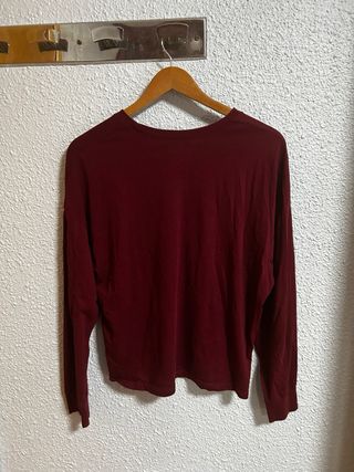 Camiseta Hollister Manga Larga Mujer Roja