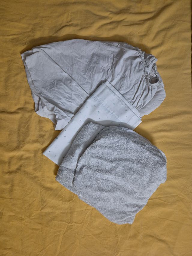 Protector cuna + funda nórdica + sábanas