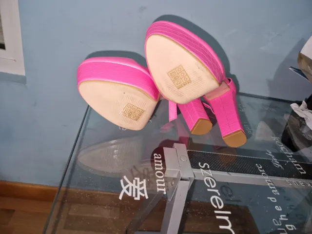 Zapatos tacón rosa plataforma talla 38