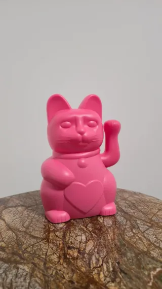 Gato da Sorte Maneki-neko Rosa