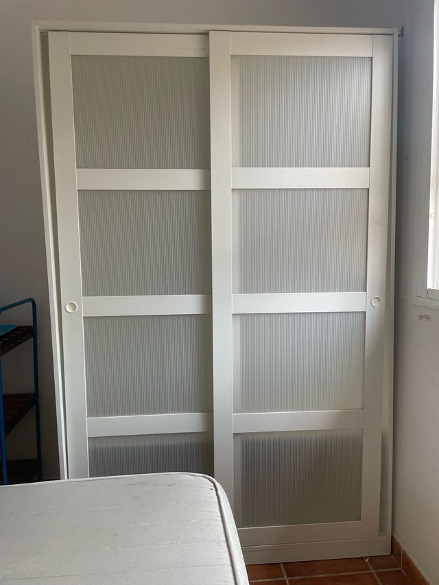 Armario Blanco 120x190x58 Puertas Deslizantes