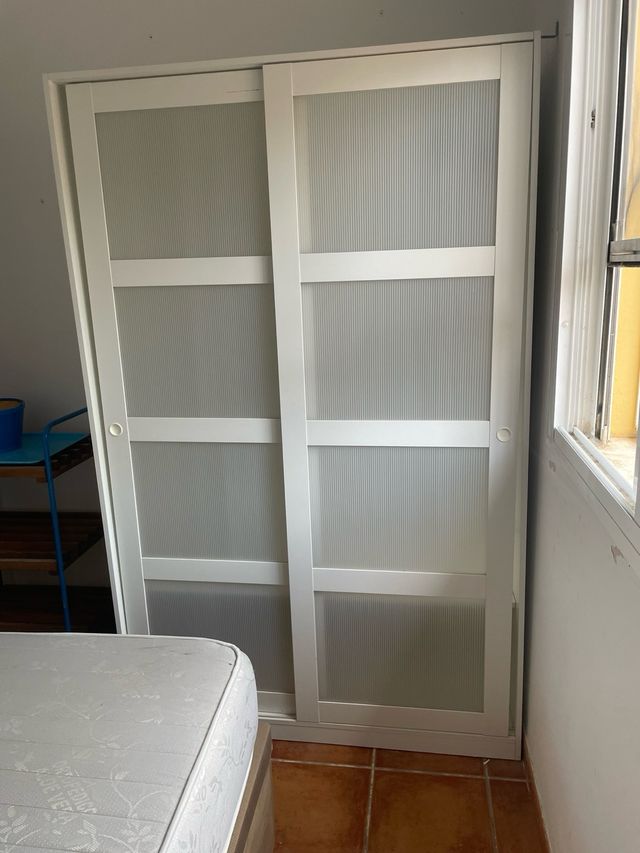 Armario Blanco 120x190x58 Puertas Deslizantes