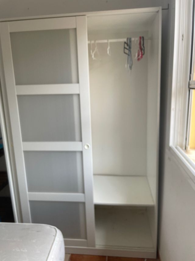 Armario Blanco 120x190x58 Puertas Deslizantes