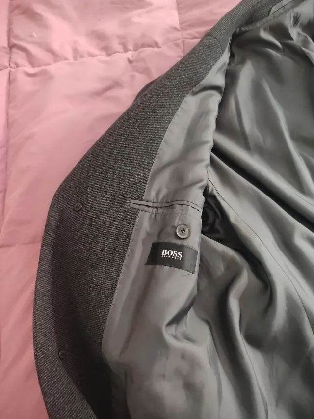 Cappotto Boss Hugo Boss 82% Lana Vergine Grigio