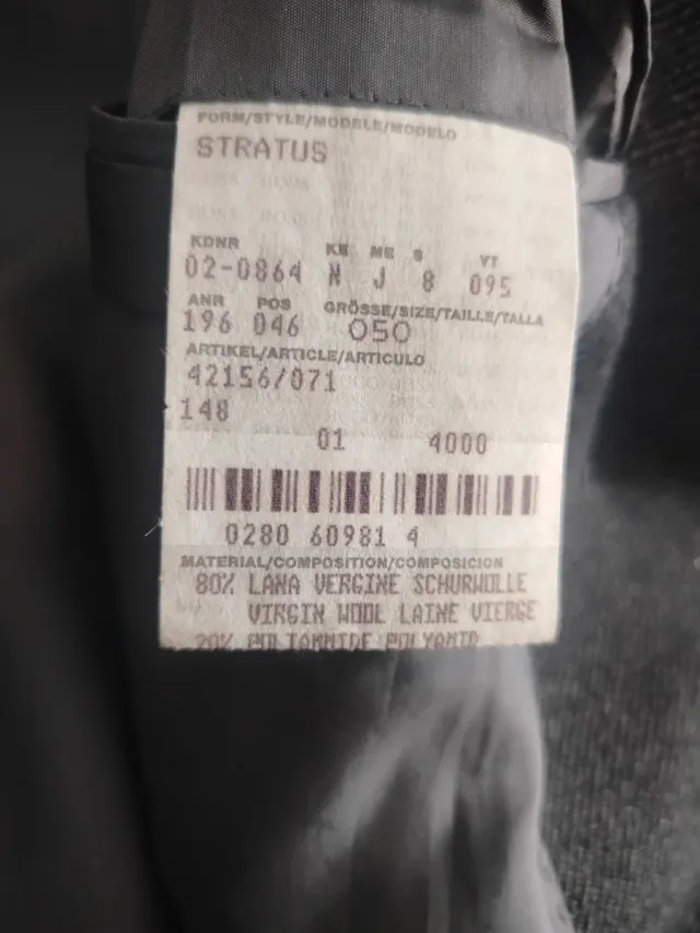 Cappotto Boss Hugo Boss 82% Lana Vergine Grigio