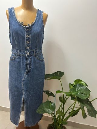 Vestido Peto Vaquero Mango Talla M