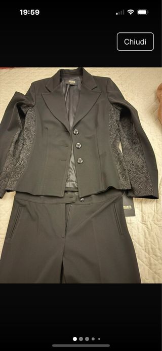 Tailleur pantalone nero taglia 46 slim
