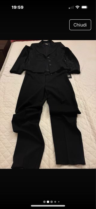 Tailleur pantalone nero taglia 46 slim