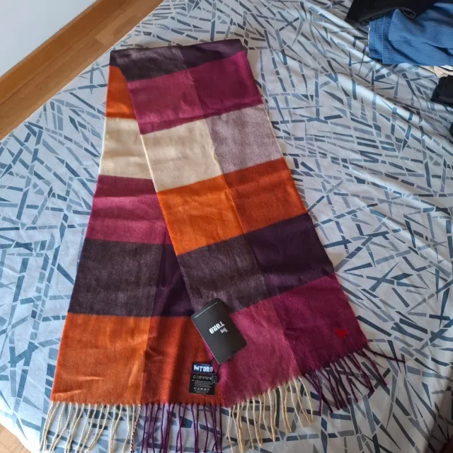 Bufanda TORS cuadros naranja y morado