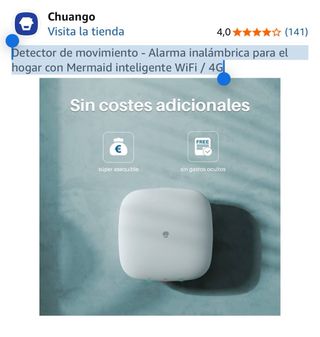 Chuango Detector Movimiento Alarma WiFi 4G