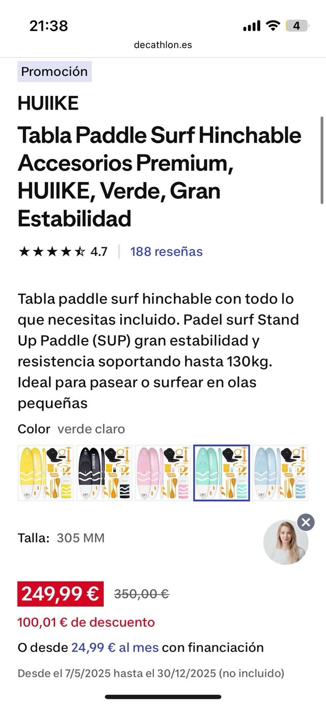 Tabla paddle surf SUP hinchable HUIIKE