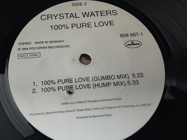 Vinilo Crystal Waters 100% Pure Love