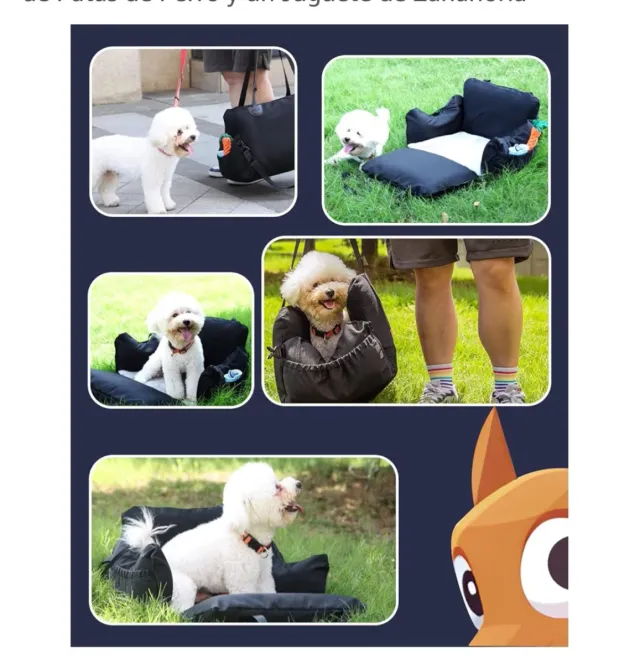 Asiento coche perros pequeños (10 kg)