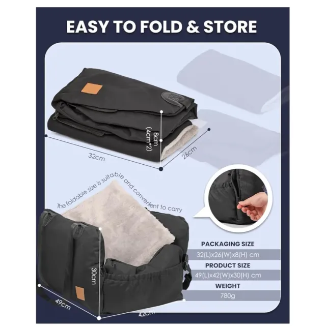 Asiento coche perros pequeños (10 kg)