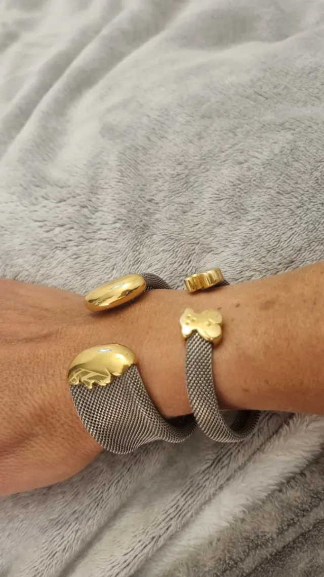 Brazalete Tous acero y oro