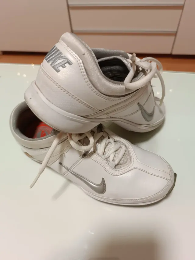 Zapatillas Nike Blancas y Plateadas
