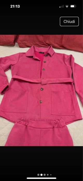 Completo pantalone fucsia