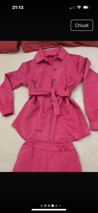 Completo pantalone fucsia