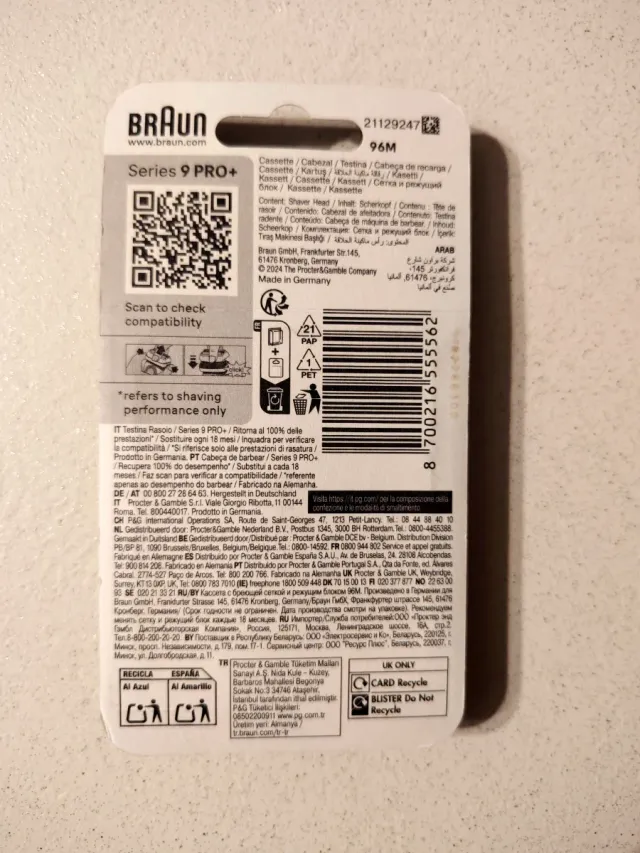 Testina Braun Serie 9 PRO+ 96M Originale