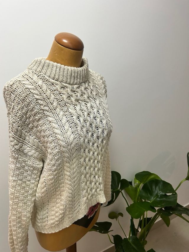 Jersey de punto grueso beige