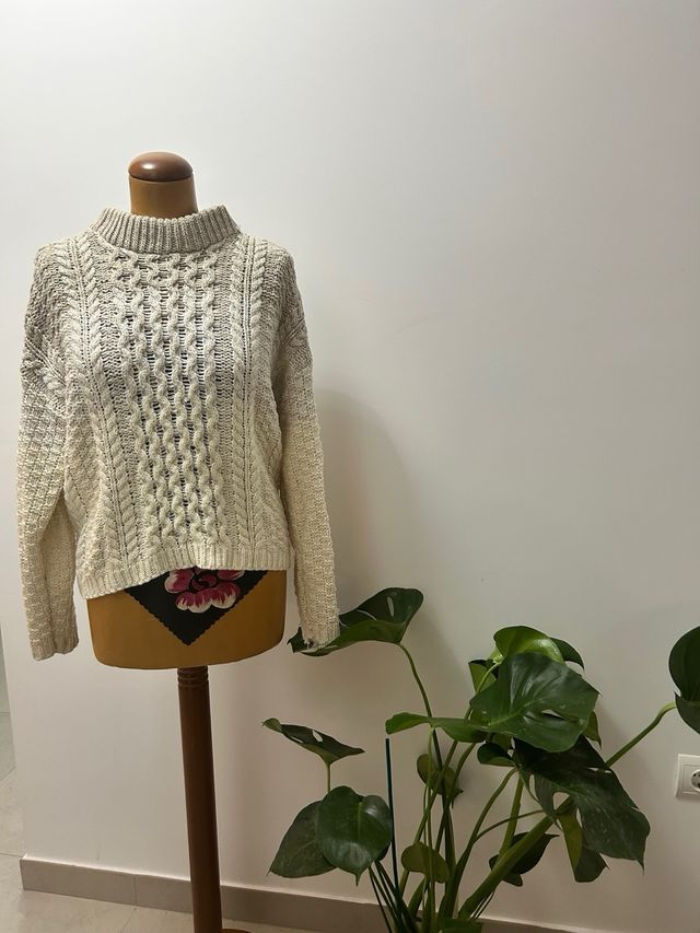 Jersey de punto grueso beige