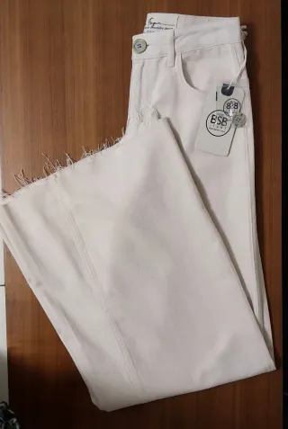 Calças pantalona BSB bege