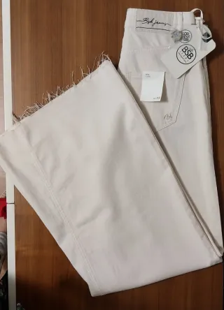 Calças pantalona BSB bege