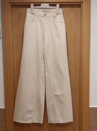 Calças pantalona BSB bege