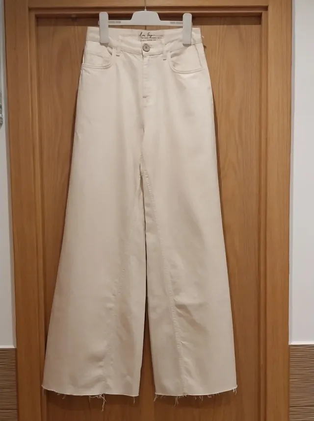 Calças pantalona BSB bege