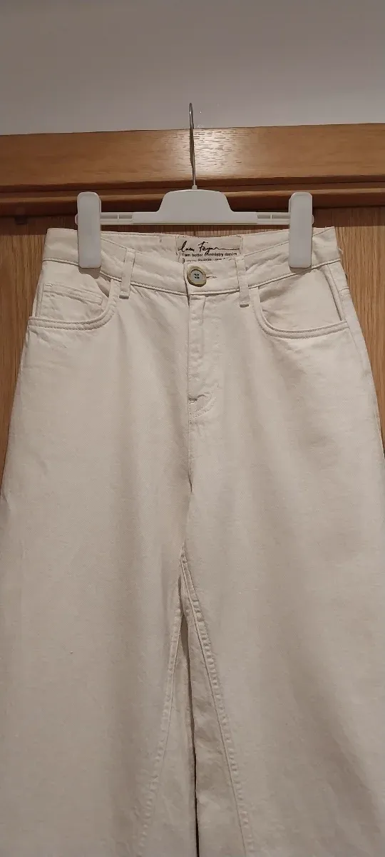 Calças pantalona BSB bege