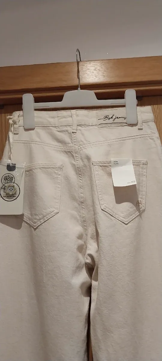 Calças pantalona BSB bege