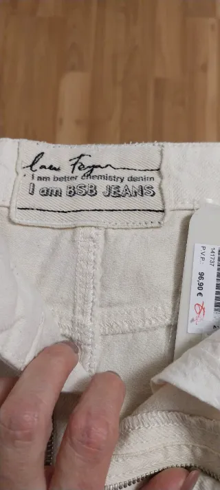 Calças pantalona BSB bege