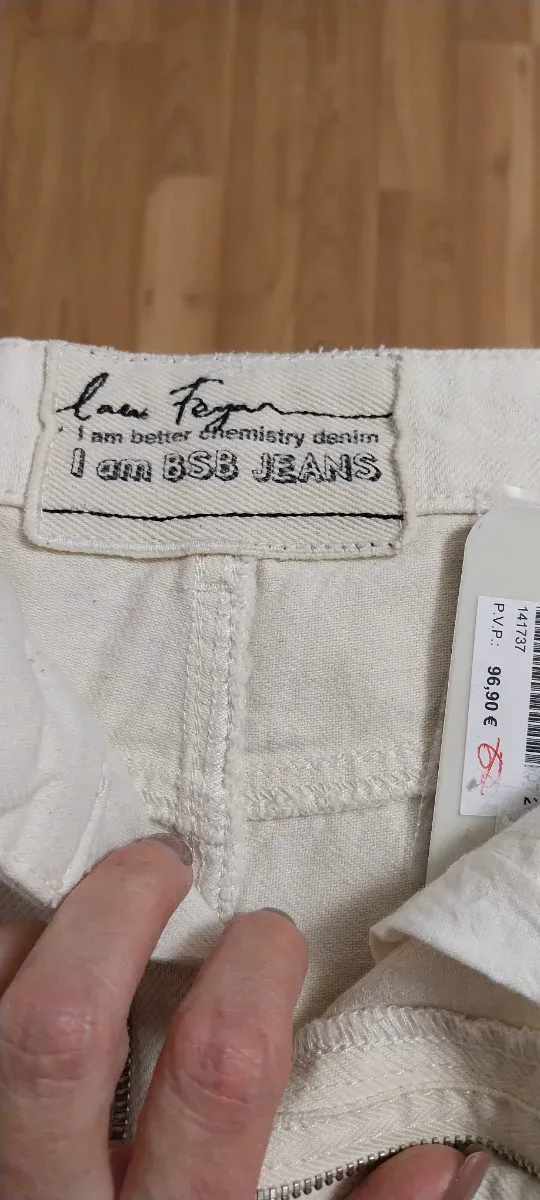 Calças pantalona BSB bege