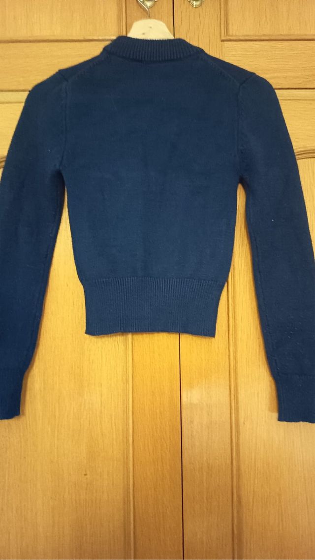 Jersey azul cuello alto Zara