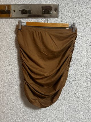 Falda Shein marrón fruncida