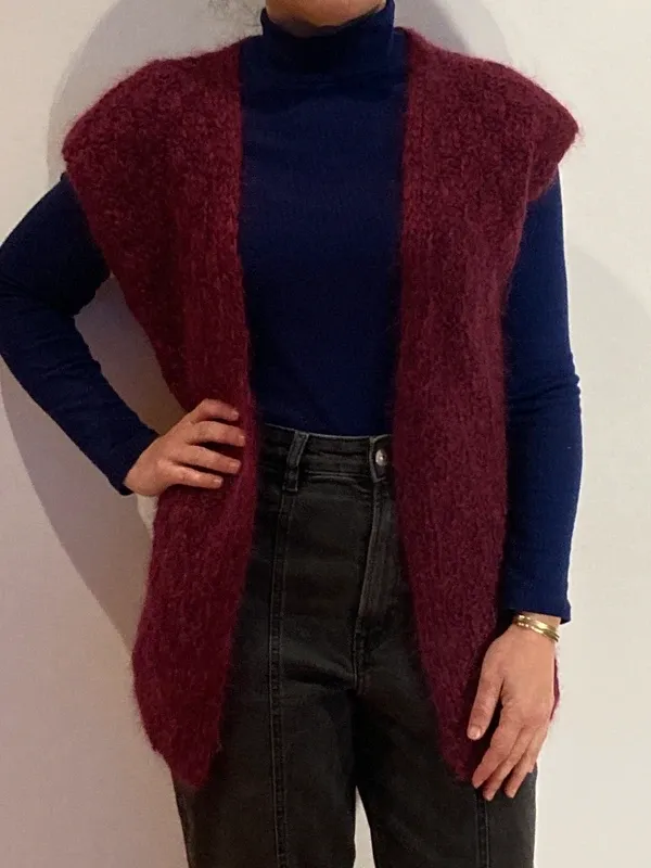 Chaleco de punto hecho a mano