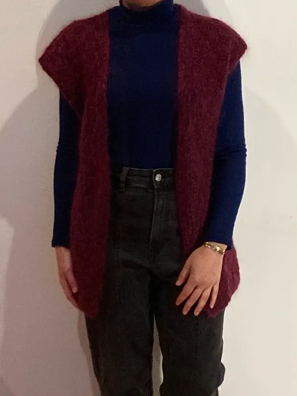 Chaleco de punto hecho a mano