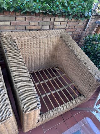 Butaca de bambú y mimbre