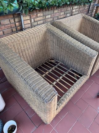 Butaca de bambú y mimbre