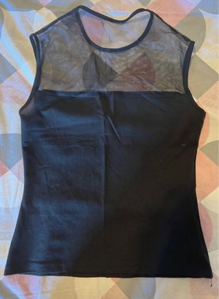 Maglietta nera bambina con rete