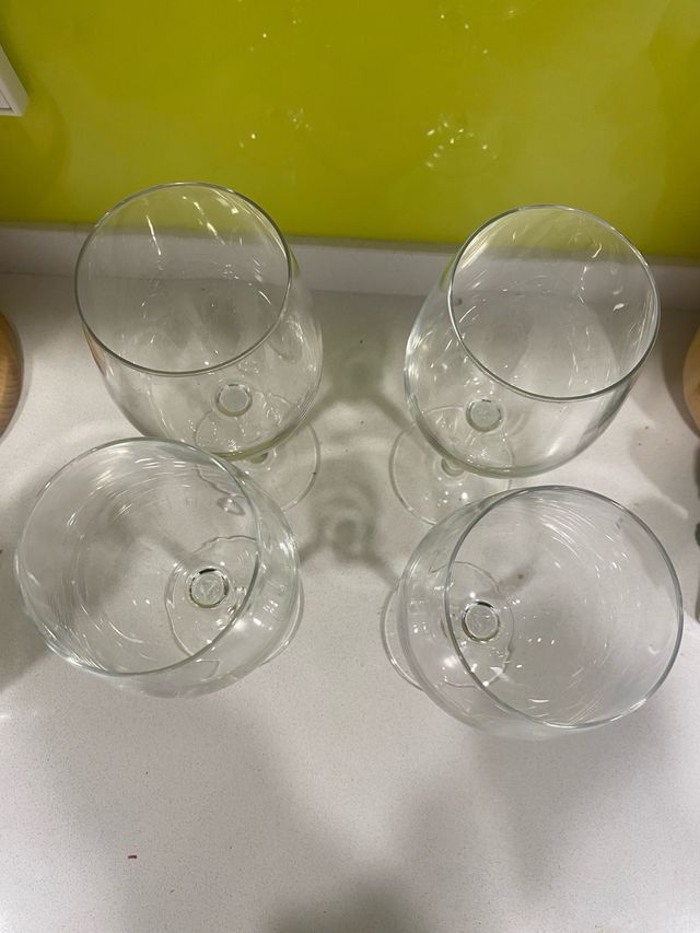 Set 4 copas de vino de cristal