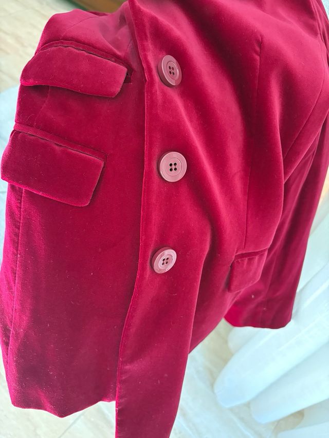 Blazer de terciopelo burgundy 