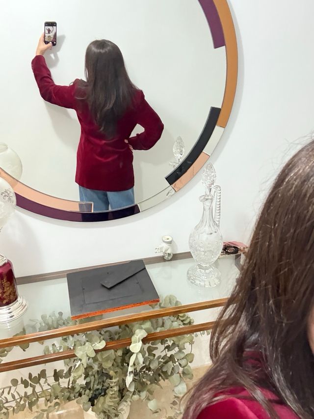 Blazer de terciopelo burgundy 