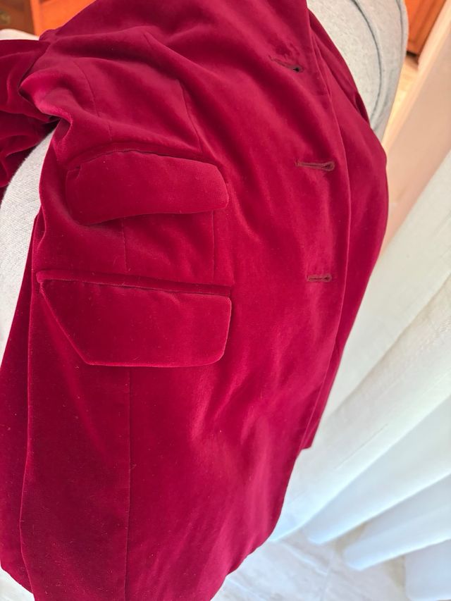 Blazer de terciopelo burgundy 