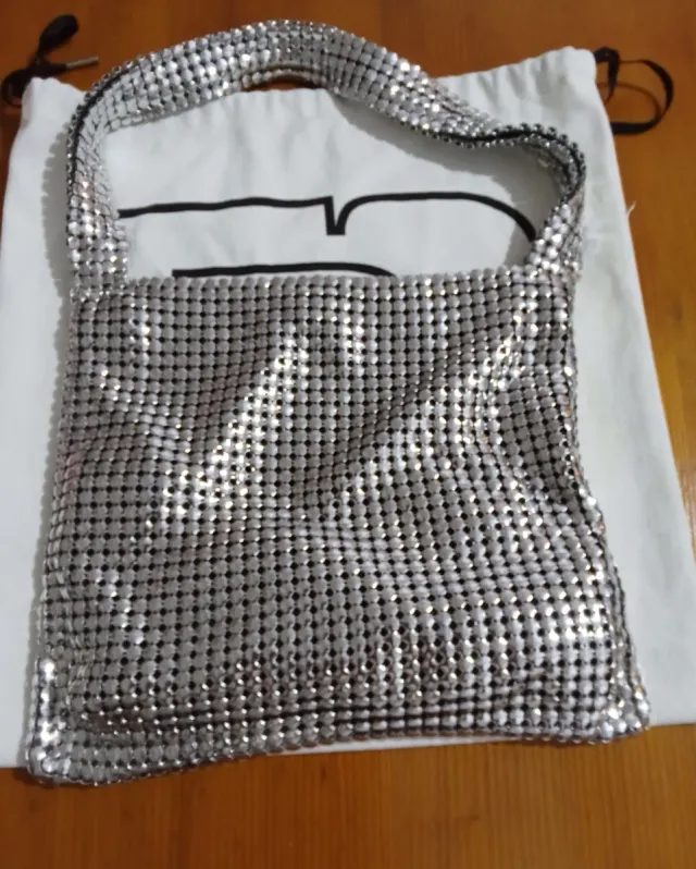 Paco Rabanne Pixel Silver Bag New