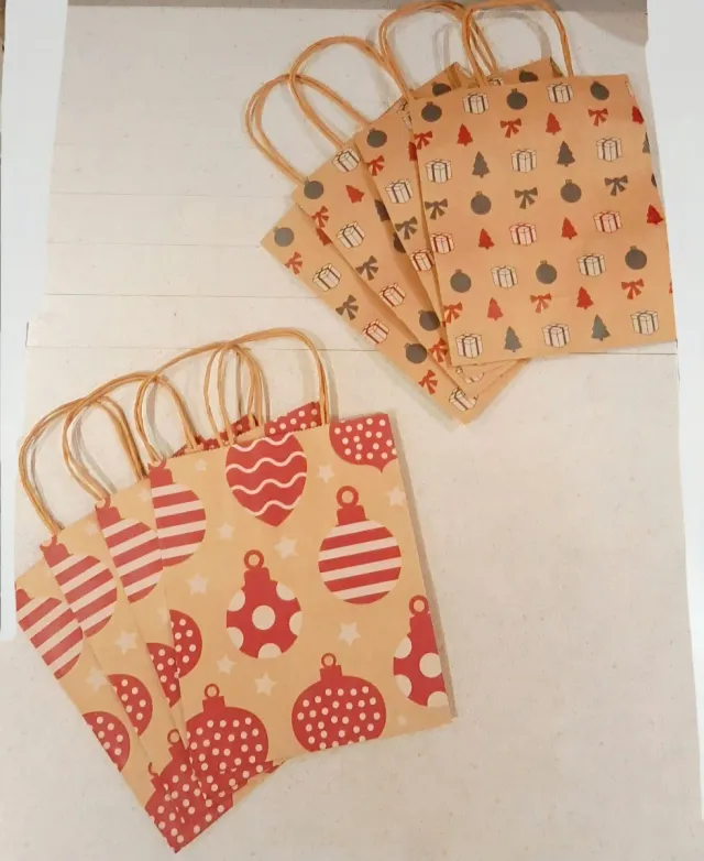 Lote 24 BOLSAS medianas KRAFT NAVIDAD 23x19x9,1 cm