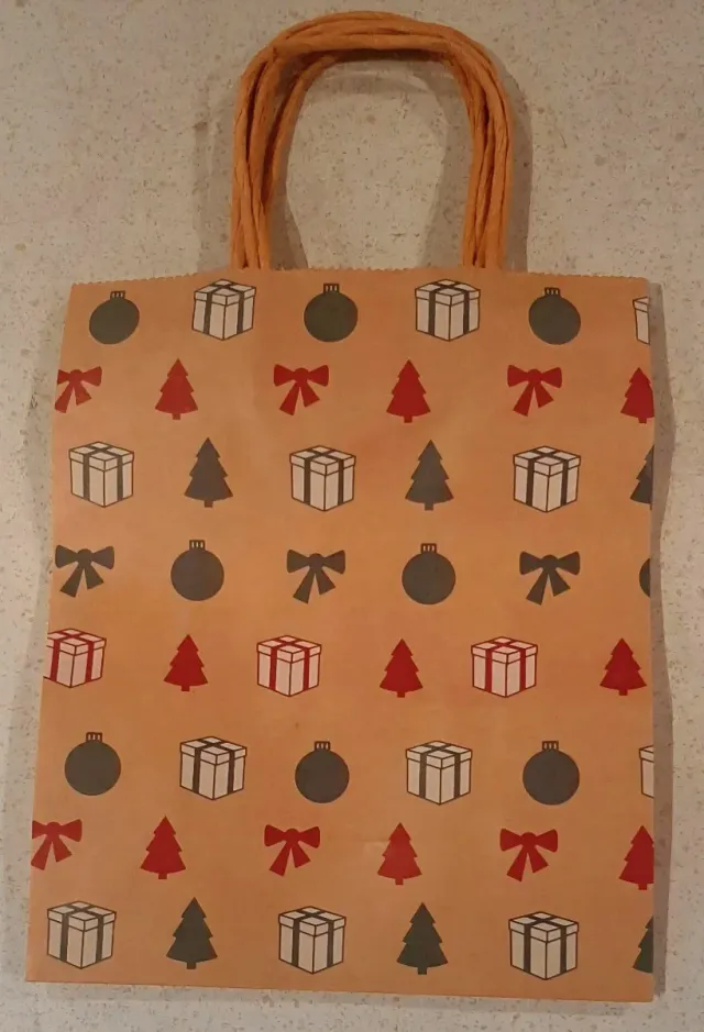 Lote 24 BOLSAS medianas KRAFT NAVIDAD 23x19x9,1 cm