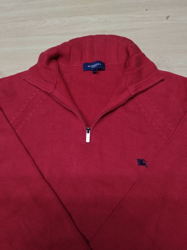 Jersey Burberry Cremallera Roja Talla M