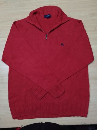Jersey Burberry Cremallera Roja Talla M