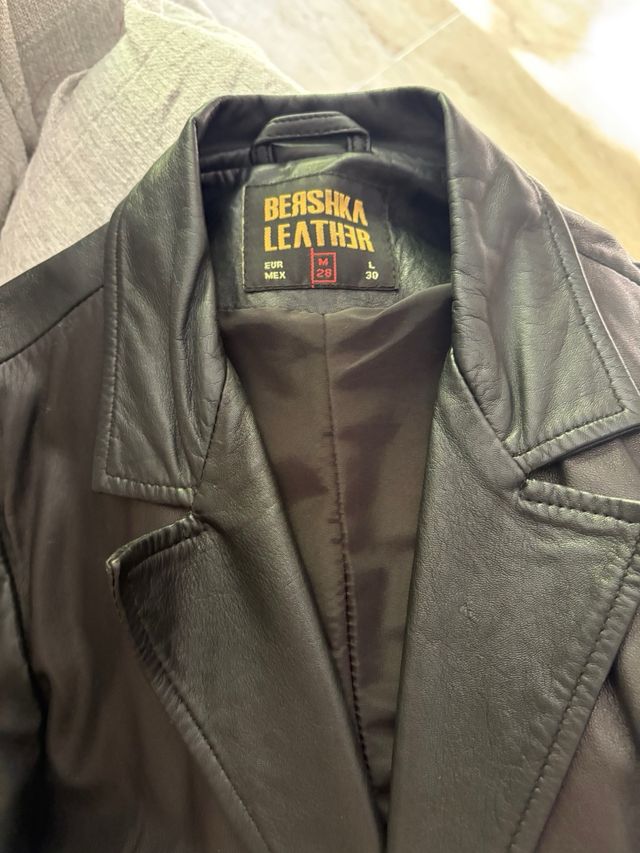 Blazer de piel negro